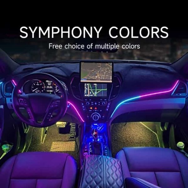 LED Car Interior Light – USB RGB Neon Strip with App Control