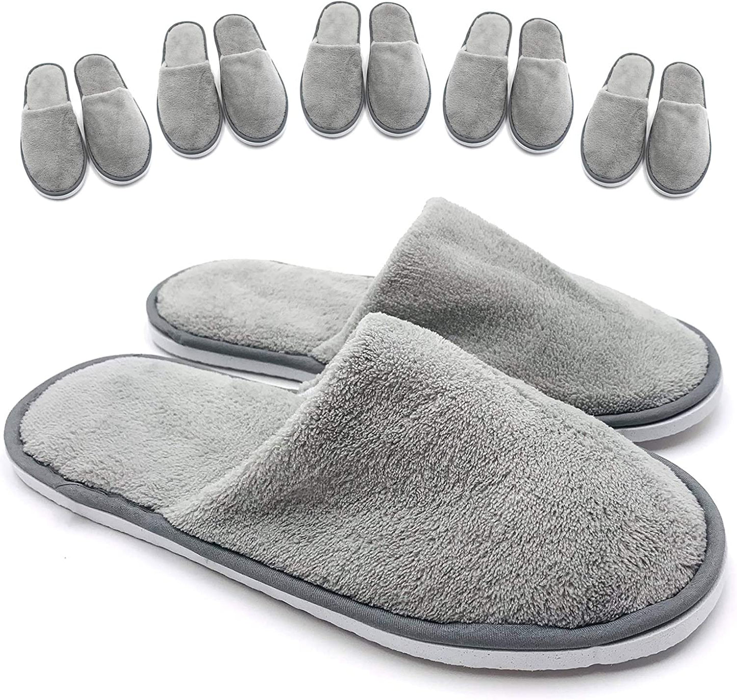 Warm Spa Slippers - Closed Toe Non Slip Disposable Hotel Slippers | Thick Soft Cotton Reusable House Slippers for Women Men | Ideal for Guests, Bathroom, Bedroom, Travel, Home Indoor