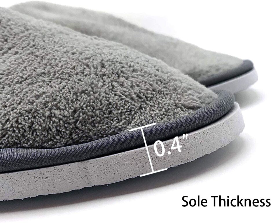 Warm Spa Slippers - Closed Toe Non Slip Disposable Hotel Slippers | Thick Soft Cotton Reusable House Slippers for Women Men | Ideal for Guests, Bathroom, Bedroom, Travel, Home Indoor