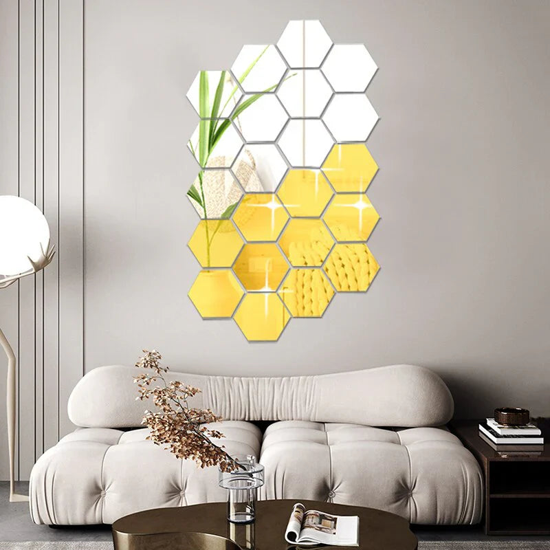 ACRYLIC HEXAGON WALL DECOR MIRROR