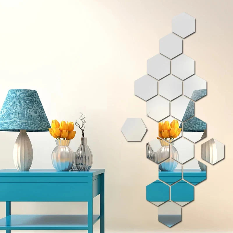 ACRYLIC HEXAGON WALL DECOR MIRROR