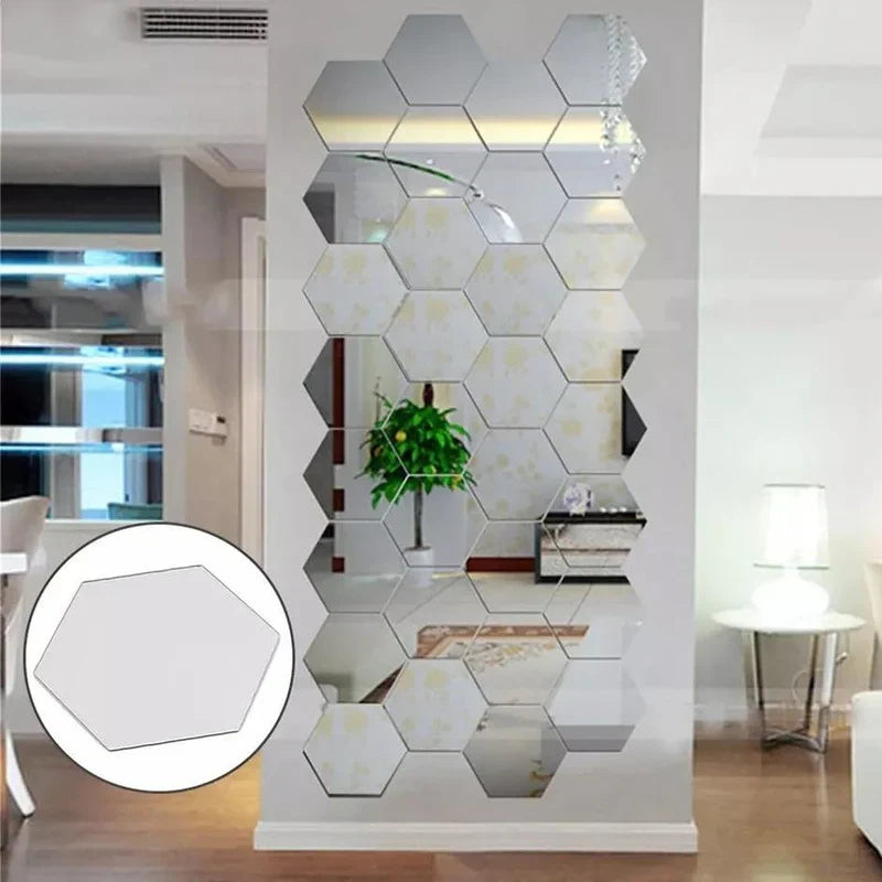 ACRYLIC HEXAGON WALL DECOR MIRROR