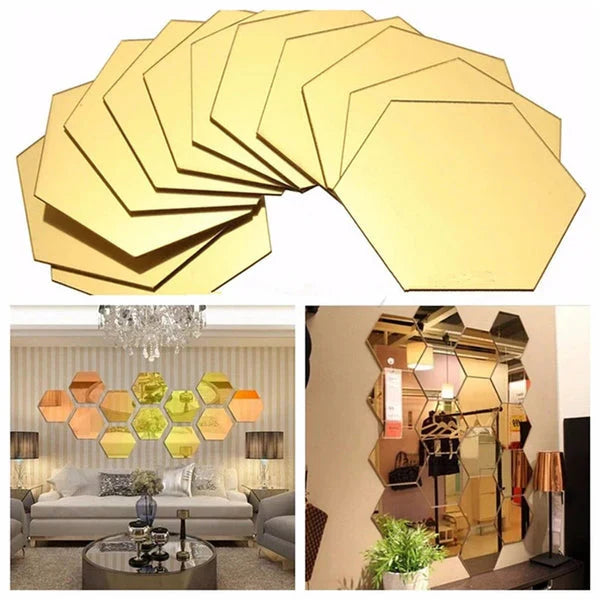 ACRYLIC HEXAGON WALL DECOR MIRROR