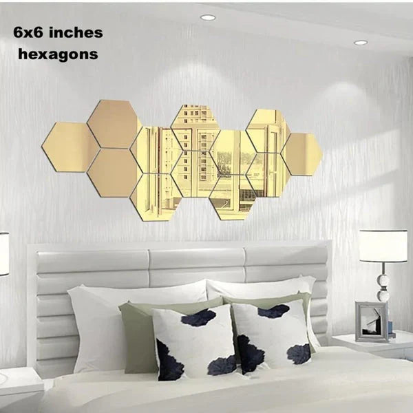 ACRYLIC HEXAGON WALL DECOR MIRROR