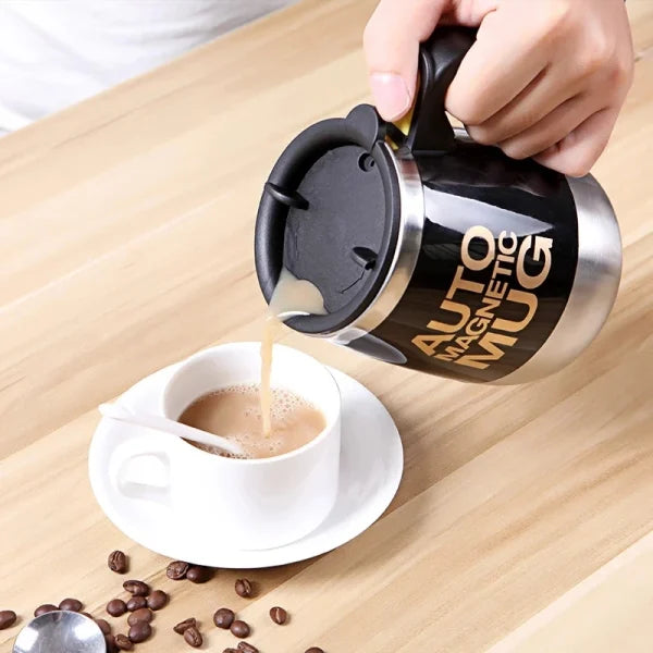 Auto Magnetic Mug 400ml Coffee Milk Mix Cups 304 Stainless Steel ( Battery Operated )