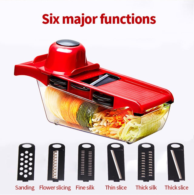 10 in 1 Mandoline Vegetable Cutter with Box - Versatile Potato, Tomato, and Onion Slicer