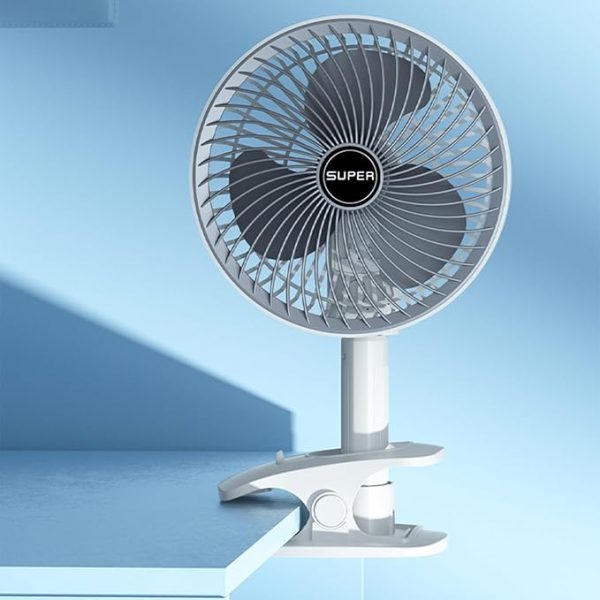 Portable USB Rechargeable 3-Speed Desktop Fan with Clip