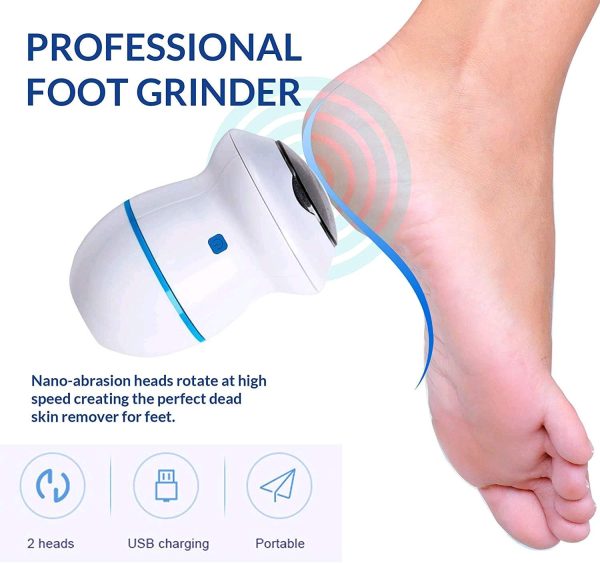 Professional Electric Foot Callus Remover - Portable Foot Grinder & Vacuum Pedicure Tool for Cracked Heels and Dead Skin