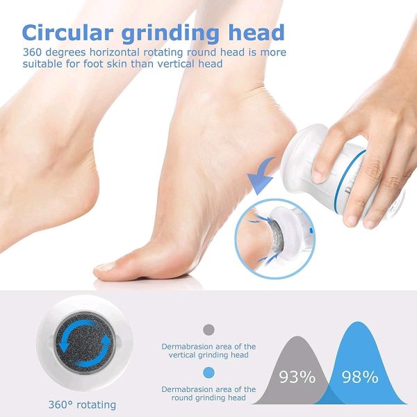 Professional Electric Foot Callus Remover - Portable Foot Grinder & Vacuum Pedicure Tool for Cracked Heels and Dead Skin