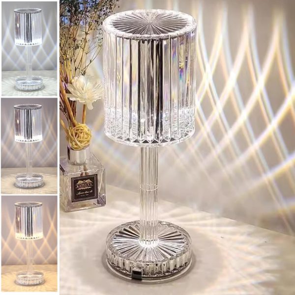 Rgb Crystal Touch Table Lamp, Led Night Light Bedside Lamp With Usb Charging Port For Living Room Bedroom