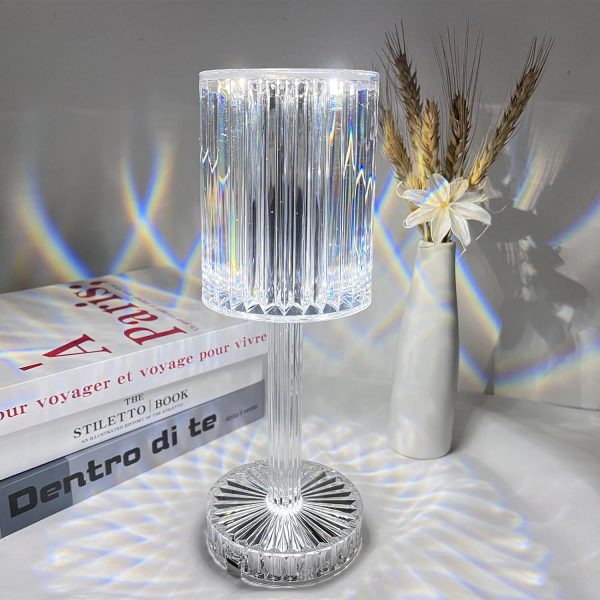 Rgb Crystal Touch Table Lamp, Led Night Light Bedside Lamp With Usb Charging Port For Living Room Bedroom