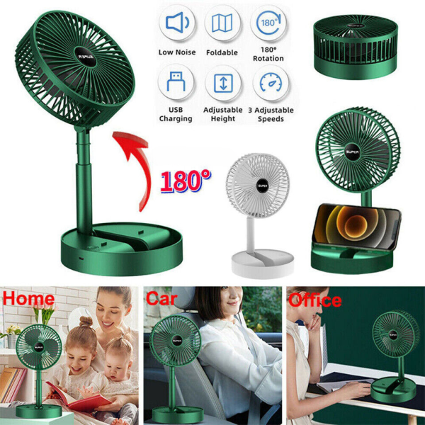 Portable Rechargeable Telescopic Folding Fan