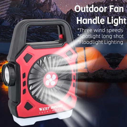 Versatile Camping Lights with Mini Electric Fan, Rechargeable Flashlight, and Emergency Power Bank