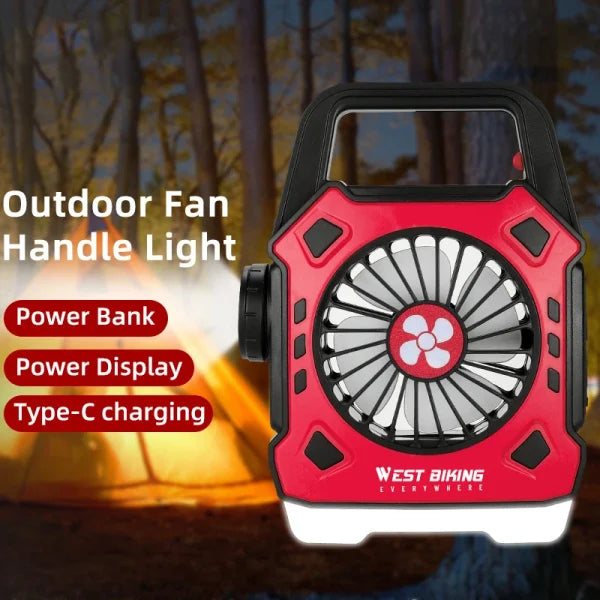 Versatile Camping Lights with Mini Electric Fan, Rechargeable Flashlight, and Emergency Power Bank